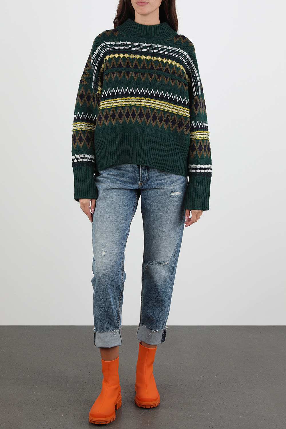 מכנסי ג'ינס רוזה בגזרת בויפרנד בשטיפה בינונית